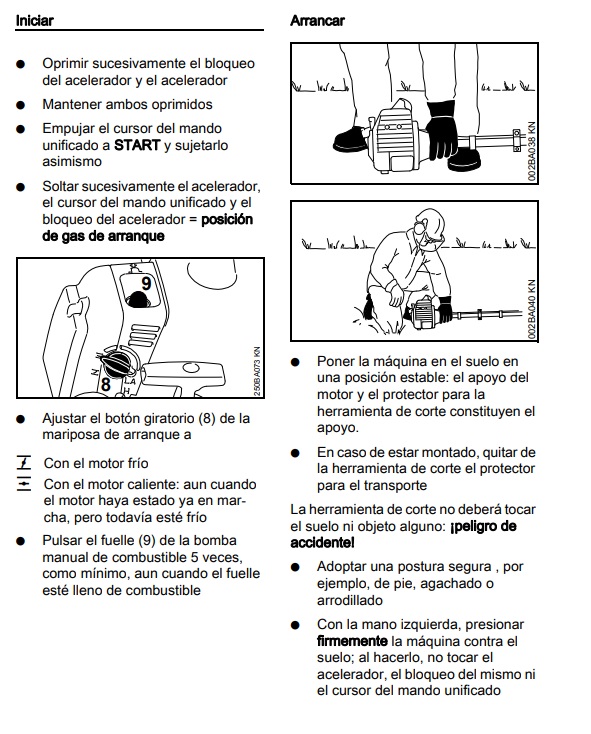 instrucciones arranque stihl fs 120